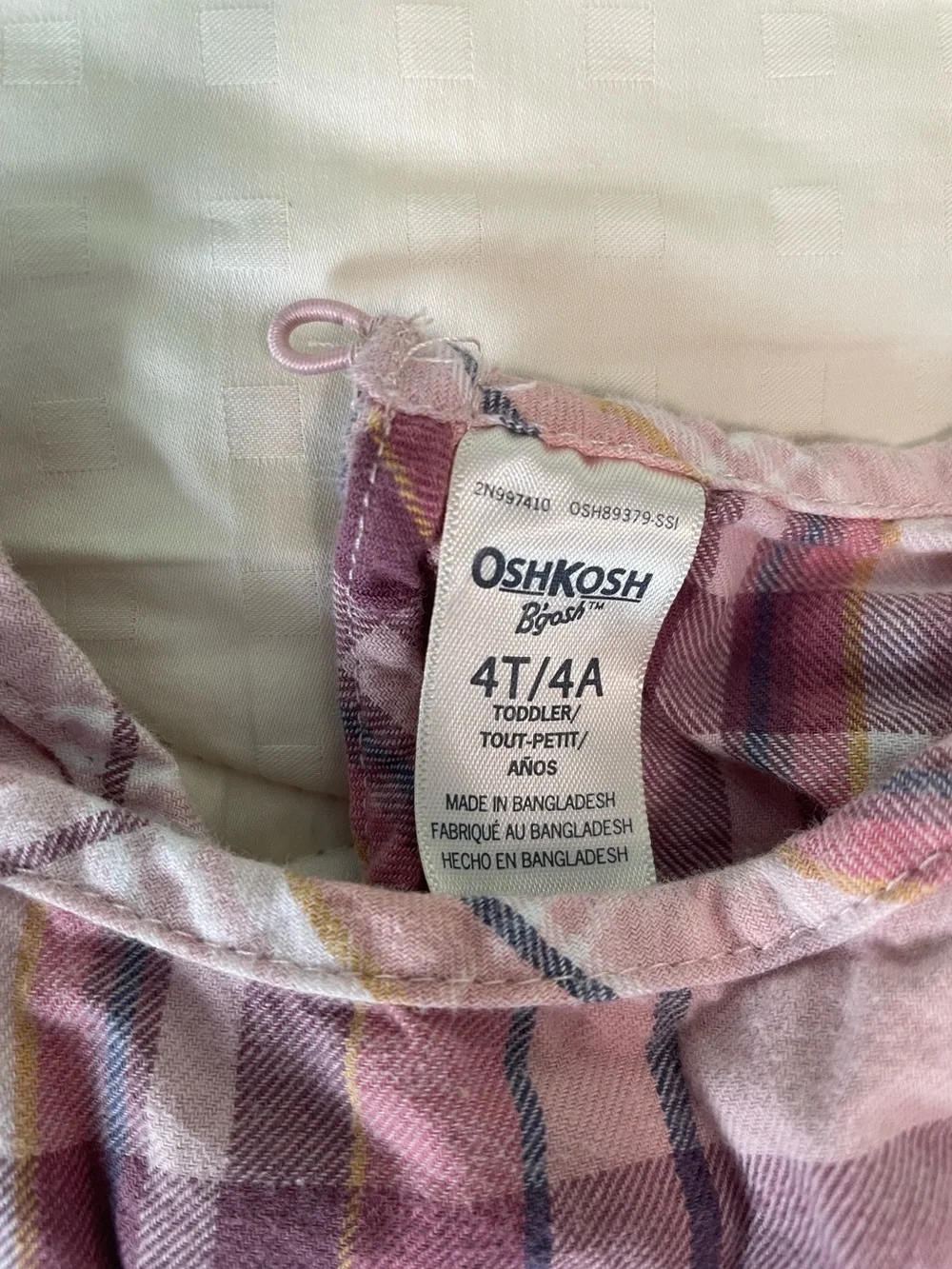 OshKosh B'gosh Lavender Pink Plaid Long-Sleeve Peplum Top